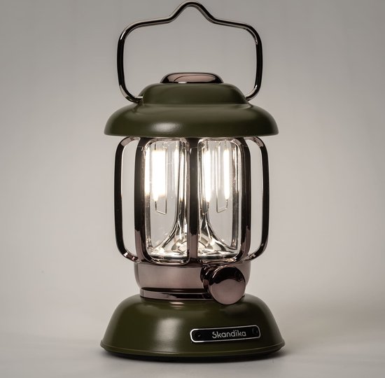 Skandika Kiruna Led-lamp, retro outdoor campinglamp met powerbank, traploos dimbaar, draadloos, accu, oplaadbaar, USB, warm en koud wit, 75 uur lichttijd (Kiruna wit