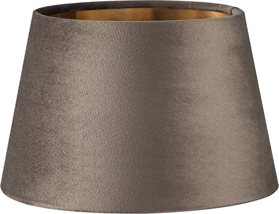 Foto: Home sweet home fluweel velvet lampenkap conisch grey goud luxe stijl 20 x 13 cm e27 fitting voor tafellampen voor woonkamer en eetkamer