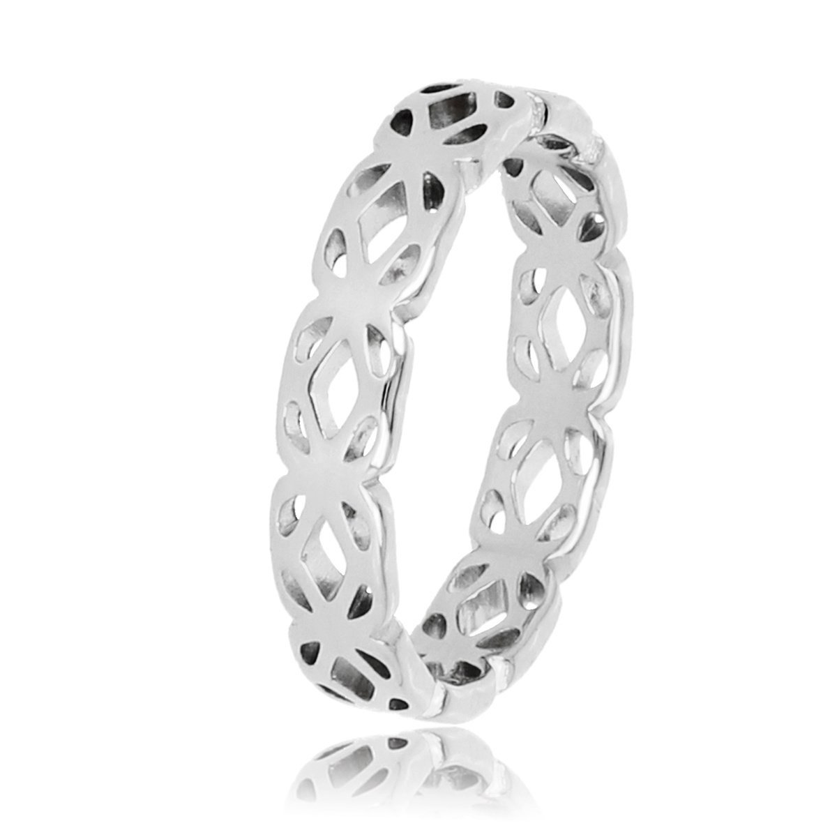 My Bendel - Bloemen ring zilver - Bloemen ring zilver - Met luxe cadeauverpakking