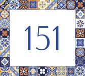 Huisnummerbord nummer 151 | Huisnummer 151 |Klassiek huisnummerbordje Dibond | Luxe huisnummerbord