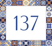Huisnummerbord nummer 137 | Huisnummer 137 |Klassiek huisnummerbordje Dibond | Luxe huisnummerbord