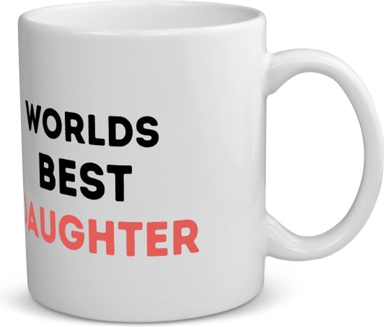 Akyol - tasse à café meilleure fille du monde - tasse à thé - Fille - la meilleure fille - cadeau d'anniversaire - anniversaire - cadeau - cadeau pour fille - articles fille - cadeau - cadeau - cadeau - contenu 350 ML