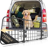 kofferbakbeschermrooster voor honden voor transport van uw hond - Veiligheidsrooster met hoofdsteunbevestiging - Volledig verstelbaar kofferbakbeschermrooster, zwart