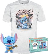 Funko Lilo & Stitch - POP! & Tee Box Ukelele Stitch Verzamelfiguur & T-shirt Set - XL - Wit