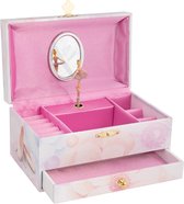 GOKI Muziekdoos - Ballerina - Zwanenmeer - Met Opbergvakjes En Schuif - Roze - 3 Jaar