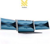 Trubex Tri-Screen - 2023 Versie - Portable Monitor - Beeldscherm - Monitoren - Scherm - Monitor - Inclusief Beschermhoes - 11.6" - 1920x1080P - 60 Hz - HDMI & USB-C - Laptopscherm: 13.3" - 16.5" - Zilver