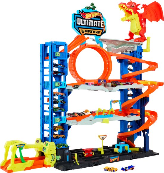 Foto: Hot wheels city ultieme garage speelset met 2 metalen auto s