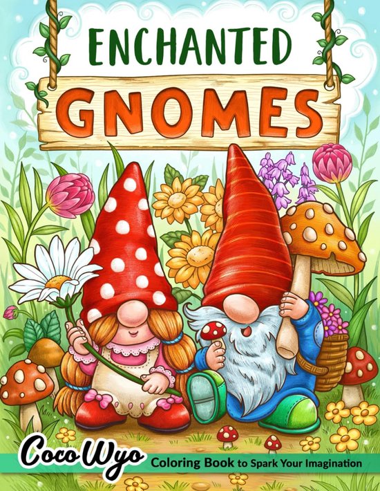Enchanted Gnomes Coloring Book - Coco Wyo - kleurboek voor volwassenen ...
