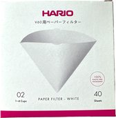 Hario V60 Koffiefilters (Coffee Filters) ❘ V60-02 ❘ 40 stuks ❘ 100% Plastic vrije verpakking