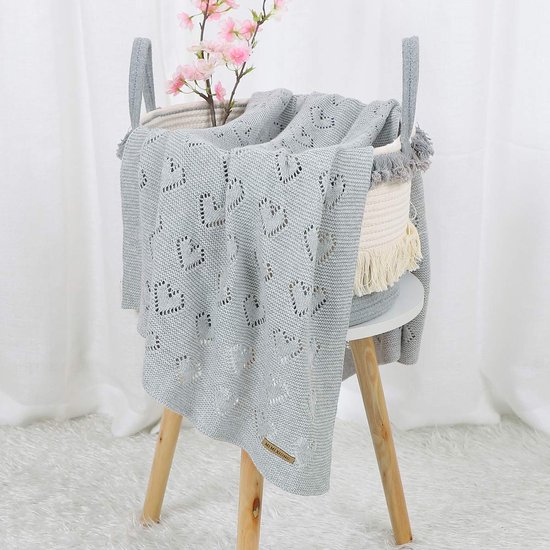 Couverture pour bébé 100 % coton – Couverture tricotée douillette idéale  pour un... | bol