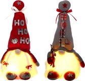 Lot de 2 nains de Noël en peluche suédoise avec poupée légère sans visage tricotée, figurines d'elfe nain Gonk de Noël, décoration de table de vacances, cadeaux (A)