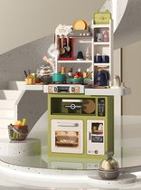 GoudenGracht - Speelgoed Keuken - Speelkeuken - Luxe en Realistische Speelgoedkeuken - 63 accessoires - Olijfgroen