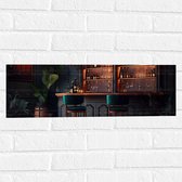 Muursticker - Bar - Chique - Planten - Alchol - Flessen - Glazen - 60x20 cm Foto op Muursticker