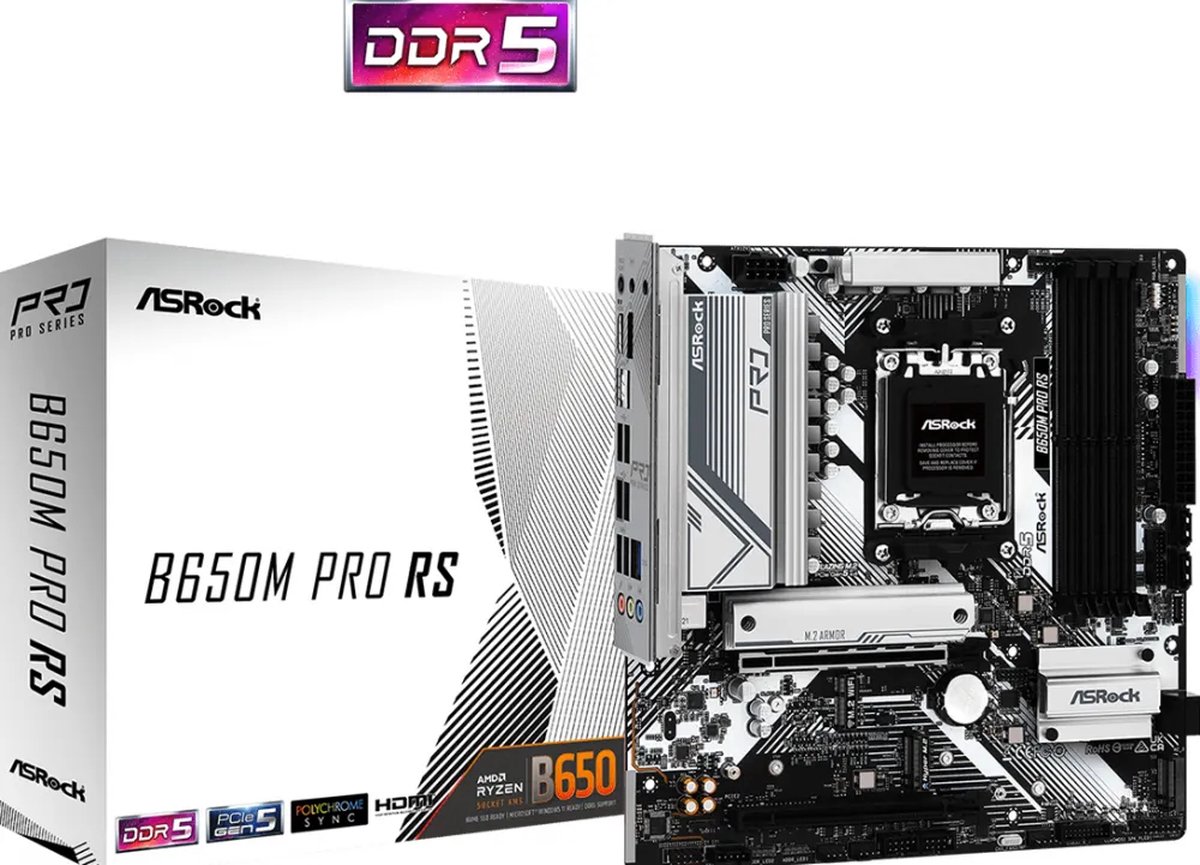 ASRock B650M Pro RS - Carte mère Micro-ATX - Socket AM5 - AMD B650