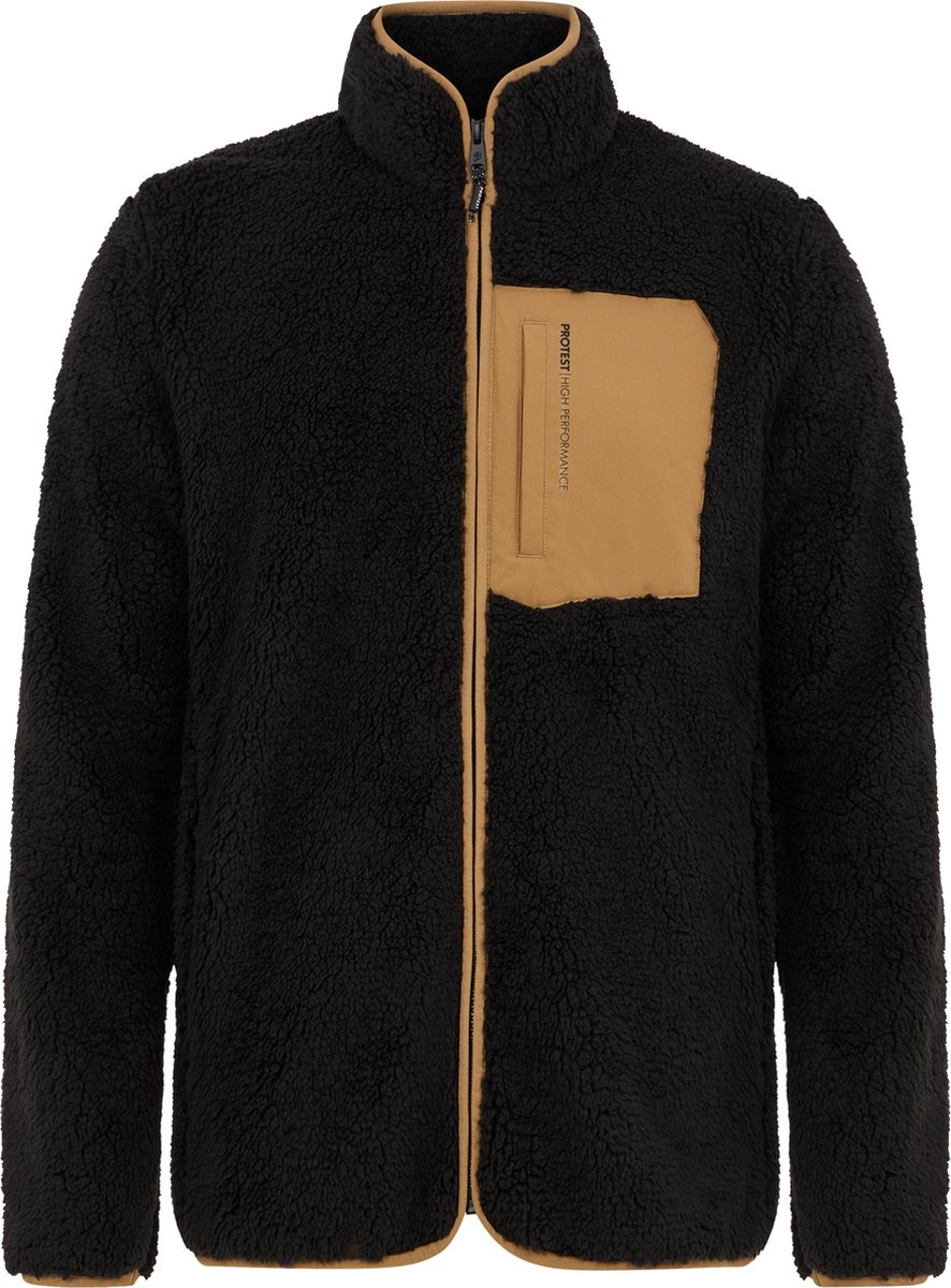 Protest Prttave – Fleece vest Heren – Ritssluiting – High-pile teddy fleece Zwart