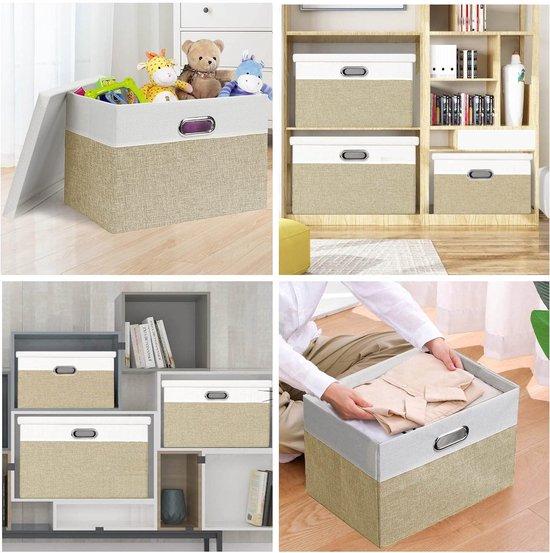 Opbergdoos Leitz gestoffeerd met deksel 330x325x380mm grijs 2 st