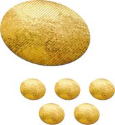 Sous- Sous-verres pour verres - Ronds - Fond pailleté doré - 10x10 cm - 6 pièces