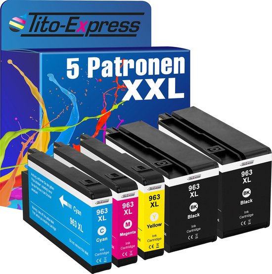 Pack de 4 Cartouches d'encre compatible avec HP 963 XL 963XL pour HP  Officejet PRO