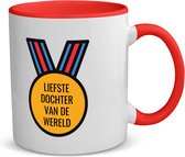 Akyol - tasse à café la plus chère fille du monde - tasse à thé - rouge - Fille - la fille la plus chère - cadeau d'anniversaire - anniversaire - cadeau - cadeau pour fille - articles pour fille - cadeau - cadeau - cadeau - contenu 350 ML