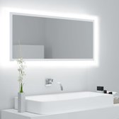 The Living Store Wandspiegel LED - Bewerkt hout en acryl - 100 x 8.5 x 37cm - RGB