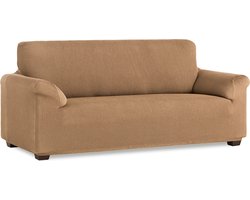 Belmarti® Bankhoes Milan 230cm tot 260cm breed - Beige - Stretch - Anti-statisch - Ademend katoen - Premium Belmarti® - Beste kwaliteit bankhoezen