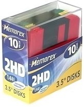 Memorex 3.5" Hd - 10 Pack Rainbow Colours In Plastic Box