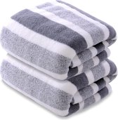 Lot de 2 serviettes de bain en microfibre légères, absorbantes, super moelleuses et à séchage rapide pour les voyages, les vacances, le fitness et le yoga (70 x 140 cm, gris Cabana )