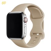 Geschikt voor Apple Watch bandje - Siliconen - Mokka Bruin - 42/44/45/49mm - Voor iWatch 1,2,3,4,5,6,7,8,9,SE,Ultra