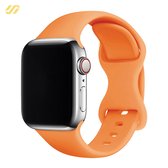 Geschikt voor Apple Watch bandje - Siliconen - Papaya Oranje - 42/44/45/49mm - Voor iWatch 1,2,3,4,5,6,7,8,9,SE,Ultra