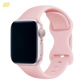 Geschikt voor Apple Watch bandje - Siliconen - Flamingo Roze - 42/44/45/49mm - Voor iWatch 1,2,3,4,5,6,7,8,9,SE,Ultra