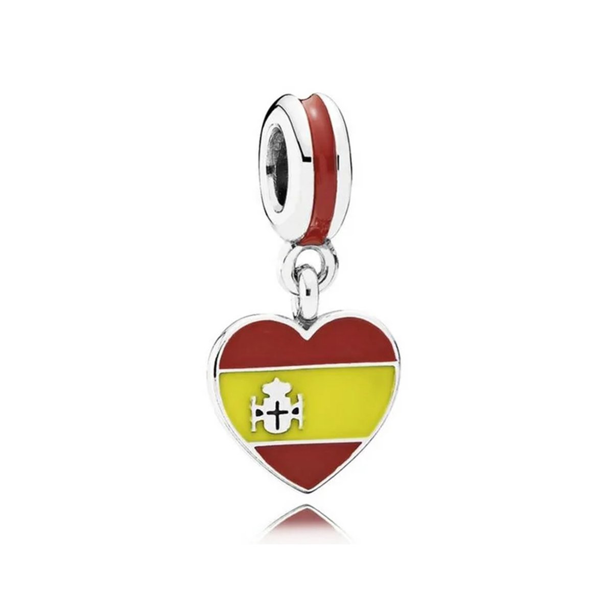 Spaanse Vlag Hart Bedel voor Armband, Verjaardagscadeaus voor Haar, Dochtercadeaus voor Haar, Moeder cadeaus voor Haar, Keen Jewel