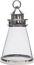 Lanterne Riviera Maison , Wind light - RM Lighthouse Lantern - Argent - Aluminium, Glas, MDF
