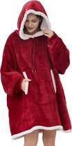 Hoodie Sweatshirt Deken Robe, Grote Sherpa Pluche Trui met Extra Grote Zakken, Superzachte en Comfortabele Flanellen Deken Pullover Hoodie voor Volwassenen Mannen & Vrouwen & Tieners