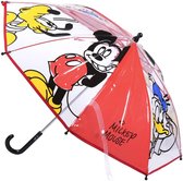 Disney Mickey Mouse paraplu - rood - D66 cm - voor kinderen