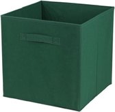 Urban Living Opbergmand/kastmand Square Box - karton/kunststof - 29 liter - donker groen - 31 x 31 x 31 cm - Vakkenkast manden