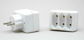 Humbert Stopcontact splitter - triple - wit - voor 3 platte stekkers - verdeelstekkers