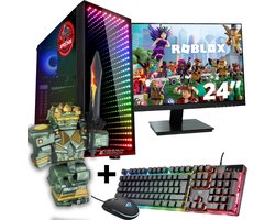 ScreenON - Gaming Set - Roblox Guardian Set Hero - V1 (GamePC + 24 Inch Monitor + Toetsenbord + Muis)