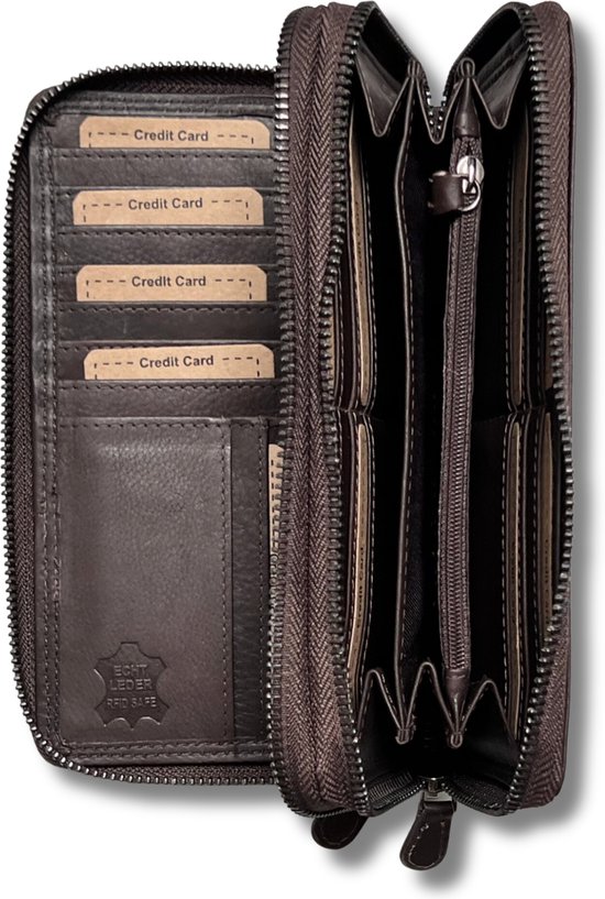 Portefeuille homme en cuir de luxe Lundholm cuir marron RFID - protection anti-écrémage - portefeuille - astuce cadeaux homme - design scandinave