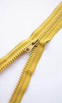Deelbare rits 35cm oker geel - polyester stevige rits met bloktandjes