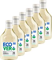 Ecover Wasmiddel Voordeelverpakking ZERO Sensitive 6 x 1,43 L - 84 Wasbeurten | Gevoelige Huid - Baby Wasmiddel