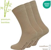 Bamboe Sokken Set - 3 paar - Beige/Ecru- maat 43-46 - Naadloze teen, zonder knellende boord