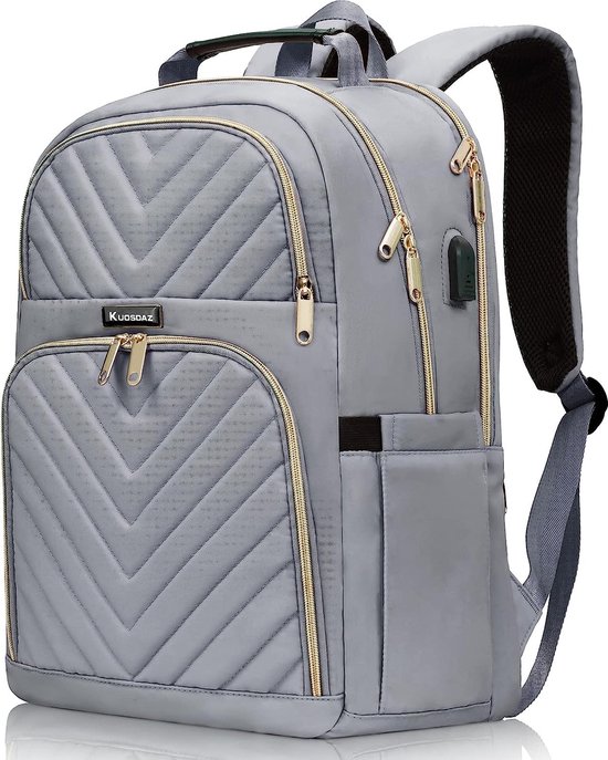 rugzak dames werk rugzak grijs 15.6 inch bol