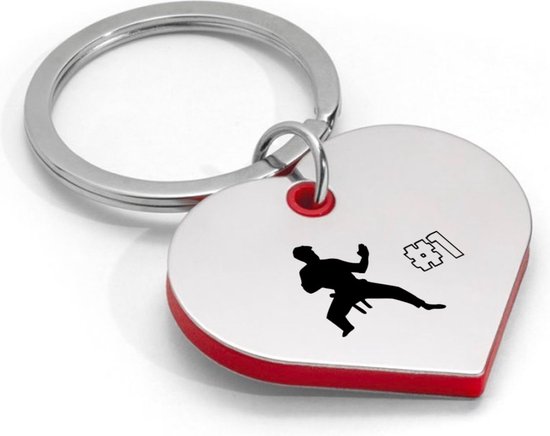 Akyol - porte-clés karaté forme coeur - Karaté - amis de la famille - cadeau