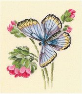 Borduurpakket Vlinder aan de sierlijke bloem