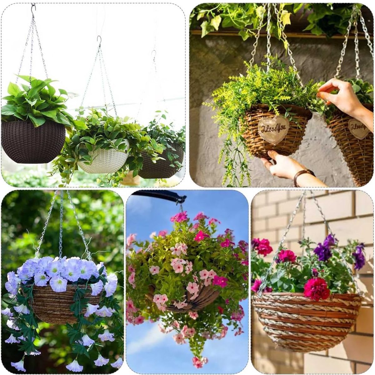 Hangketting 500 Cm Zwart Metaal - Complete Set Met Haken Voor Plantenbakken En Decoratie