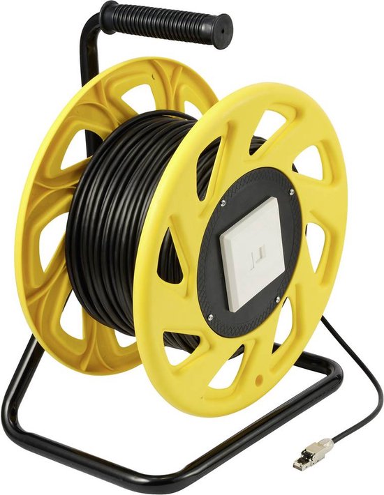 Enrouleur de câble Réseau Renkforce RJ45 CAT 6A S/FTP 60 m gaine PUR Zwart