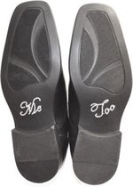 'Me too' schoen sticker met strassteentjes - strass - schoensticker - me too - trouwen - huwelijk