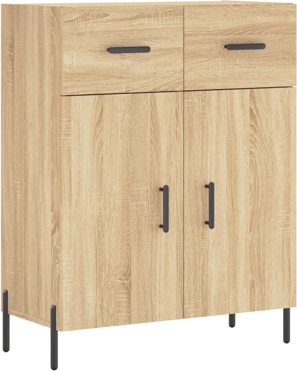 vidaXL Dressoir Artisan Eiken 69,5 x 34 x 90 cm Bewerkt hout