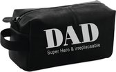 Cadeau voor hem - papa - Toilettas - Lederen tas - vader - dad - zwart