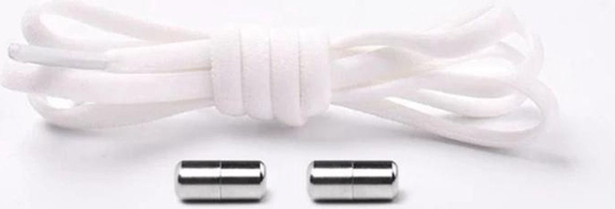 CHPN - Veters - Lockveters - Elastische veters - Veters zonder strikken - Wit -Schoenveter - Met clip - Nooit meer strikken